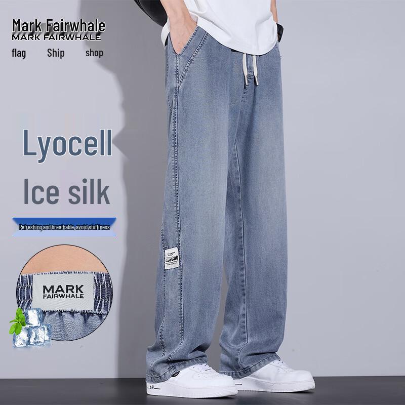MARK FAIRWHALE Men s Ice Silk Loose Fit Casual Jeans XL