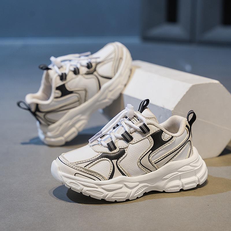 2025 Autumn New Dad Shoes Boys Korean Version Breathable Wear-resistant Fashion Casual Shoes Student Running Sports Shoes