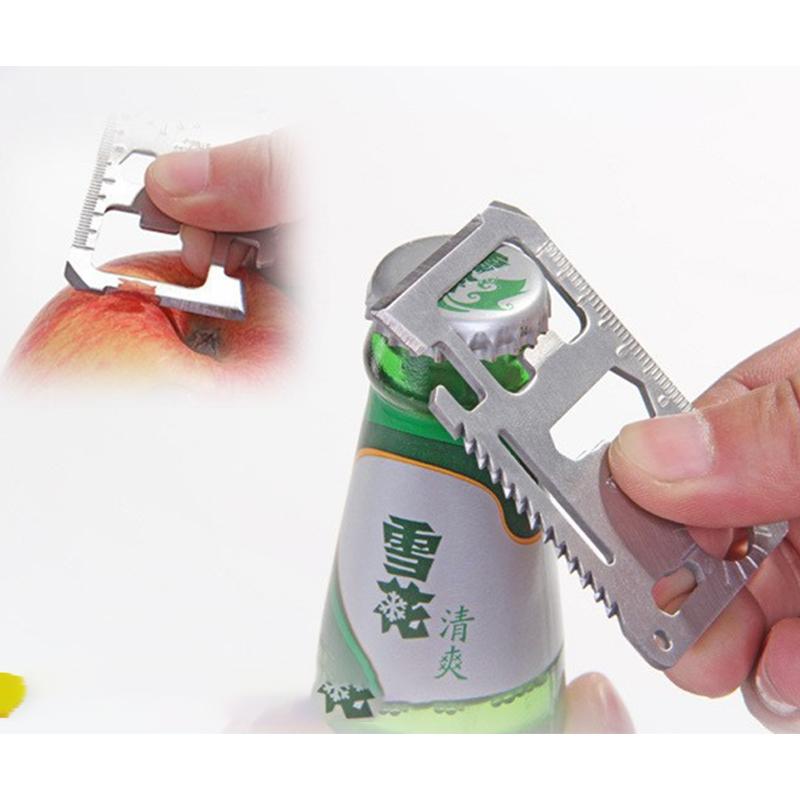 Pocket Tool Multifunction Credit Edc Outdoor Bottle Survive Gear Card Multi Multipurpose Gadget Camping Opener Wallet Kit