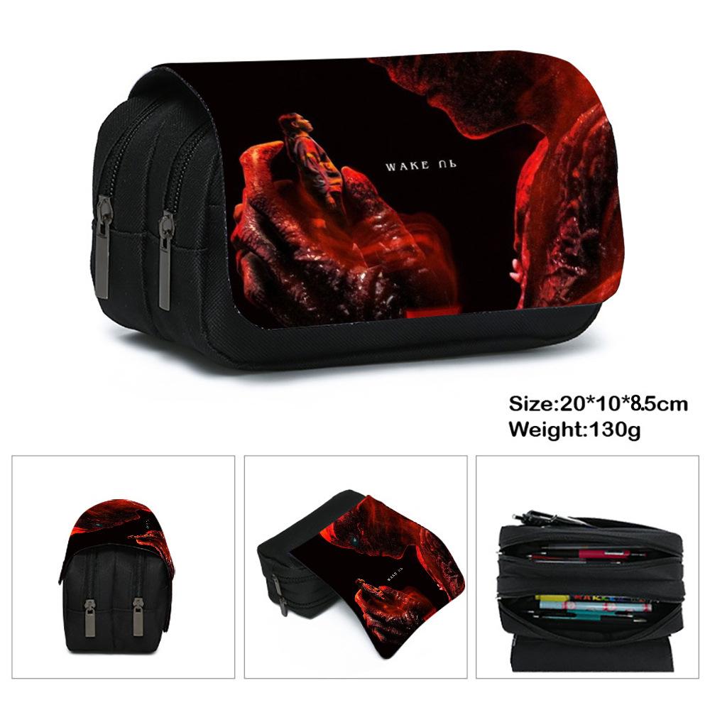 Stranger Things 5 Pencil Case, Large Capacity Multi-Layer Storage, Wear-Resistant Oxford Cloth Student Stationery Bag