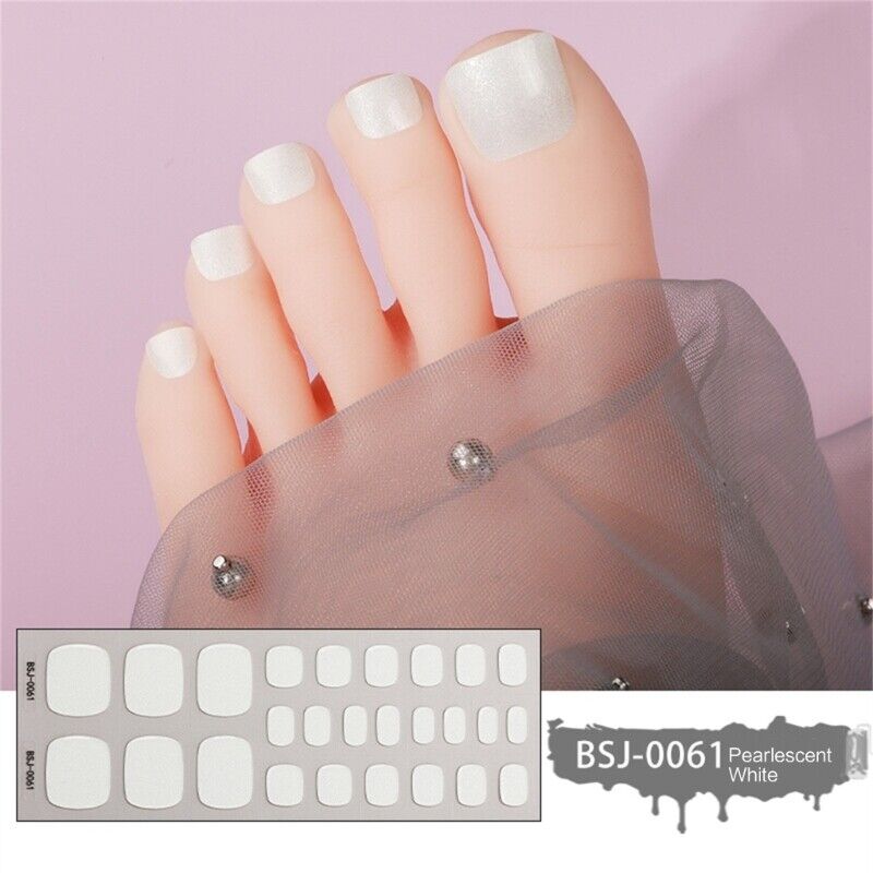 Gel Nail Toe Strips Semi Cured Full Cover Gel Nail Sticker Manicure Decals