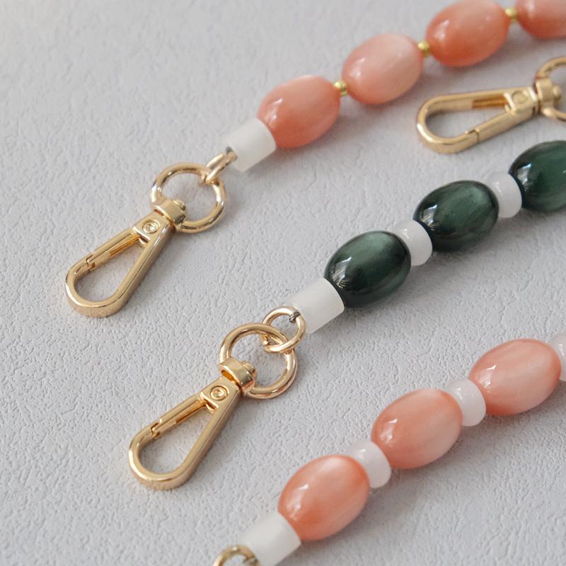 New Fashion Autumn Woman Bag Accessory Detachable Luxury Beaded Chains Cute Acrylic Strap Women Handbag Shoulder Handle Chain