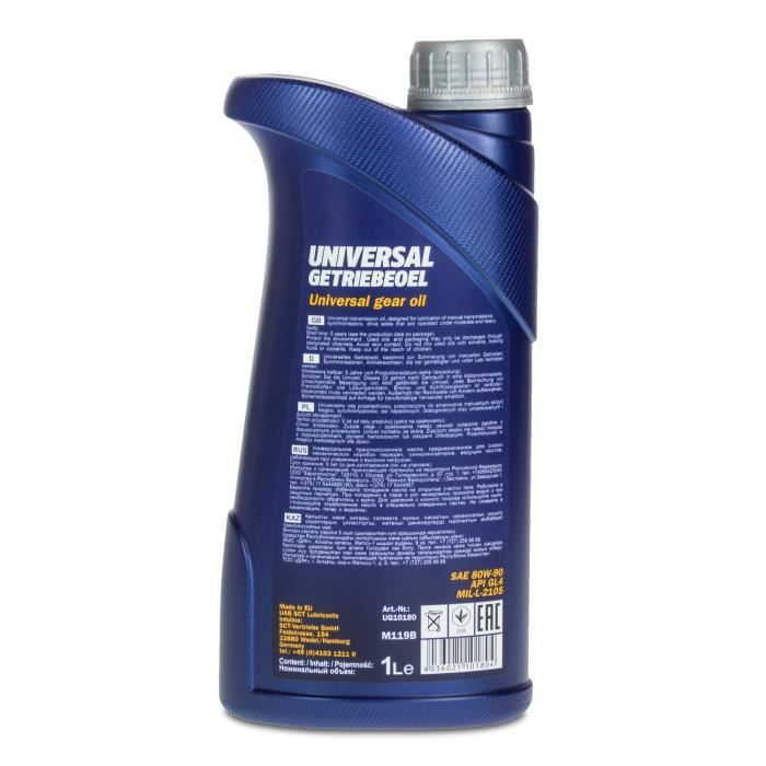 1 litre d'huile de transmission universelle MANNOL SAE 80W-90