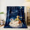 A boy and a fox sit on an asteroid, gazing at the starry night sky. for all seasons blanket lunch break throw gift
