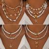 INS Style Reluster Pearl Necklace For Women Irregular Shell Starfish Pendant Collarbone Chain Girls Fashion Jewelry Neck Chain