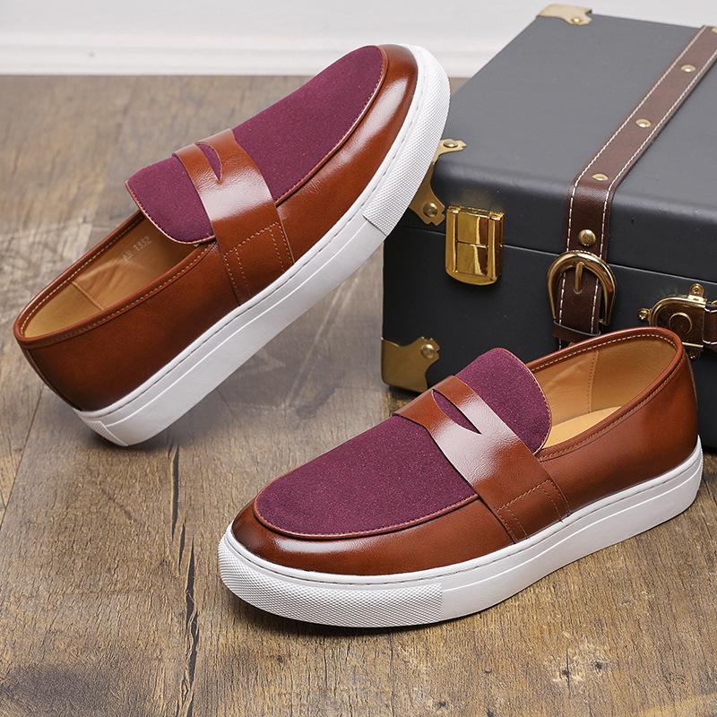 Sneaker für Herren im Frühling und Herbst, Britischer Stil, Slipper-Loafer, Lässige Herrenschuhe, Schuhe mit runder Zehenpartie