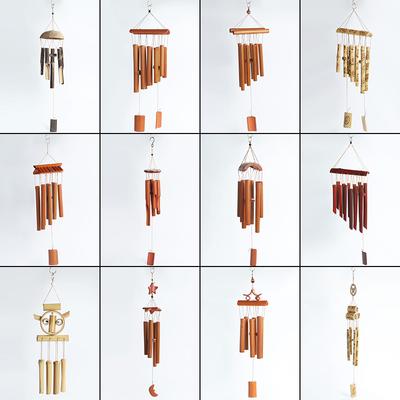 Handmade Tubes Bamboo Bell Natural Wind Chimes Indoors Pendant Balcony Home Hotel Decor Outdoor Yard Garden Windchime Crafts