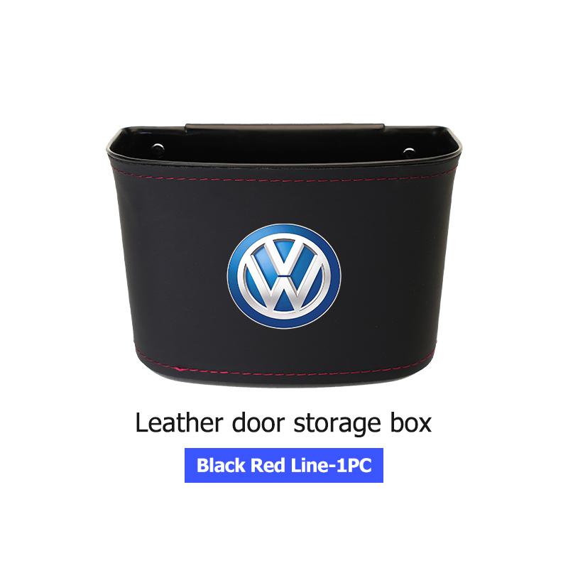 W164Leather Car Door Storage Box Phone Pocket Hanging Organizer For Volkswagen Golf 4 5 6 Tiguan Polo Scirocco Jetta CC