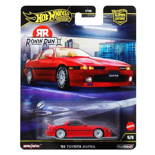 Hot Wheels Car Culture Ronin Run II '89 Toyota Supra Vehicle Toy Mini Car 3 Years Old and Up Red JBK90
