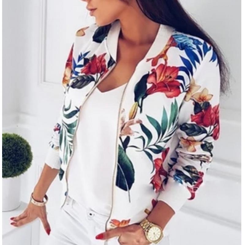 New Women's Floral Print Autumn Jacket Shirt - European & American Style
