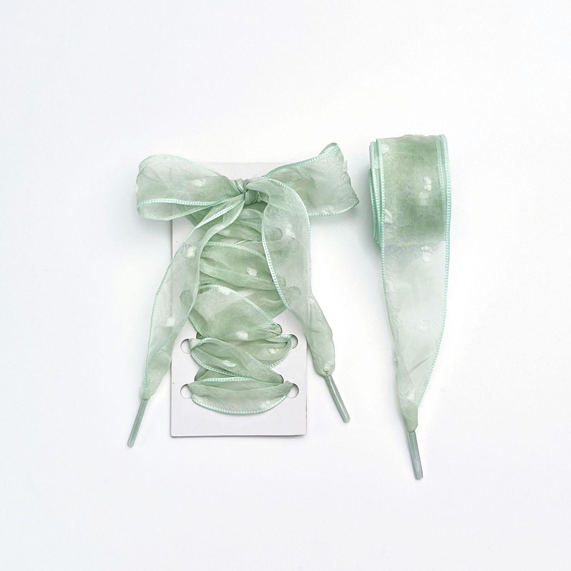 

Пряжа Снежинка Китайский Стиль Широкие Атласные Плоские Шнурки 80 cm светло-зеленый