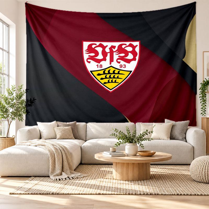 VfB Stuttgart Football Wall Tapestry, Soft Fabric Wall Hanging, Decorative Backdrop For Bedroom Home Wall Art