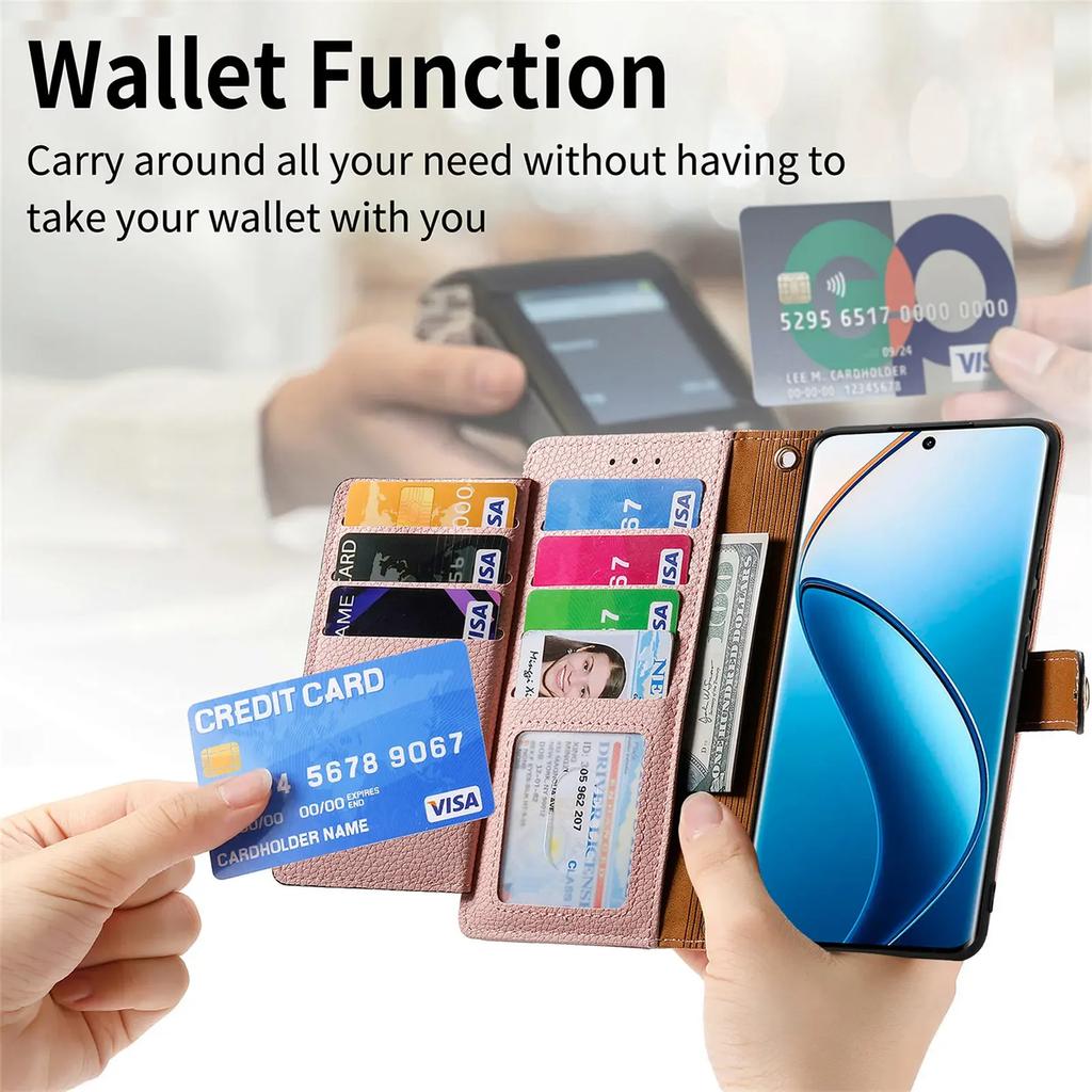 Pouzdro na telefon s popruhem na zápěstí a držákem na karty pro Xiaomi Redmi Note 14 13 12 K70 K70E K60 Pro Ultra 13T 12C Lite POCO M6 C65 X5