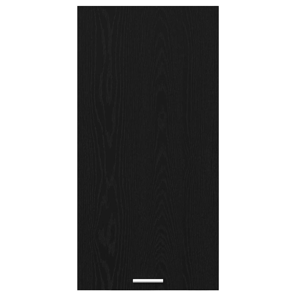 Wall Mounted Cabinet with Door Black Oak and White 50 X 31 X 100 Cm