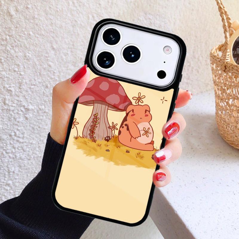 Mushroom Frog Cartoon Phone Case For iPhone 17 Air 16 15 14 13 12 11 Pro Max Plus