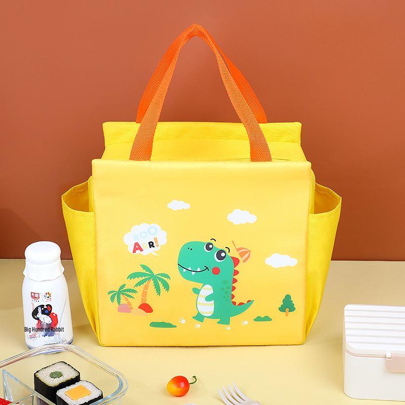 Cartoon Cute Double Pocket Large Capacity Insulated Lunch Bag for Work or School