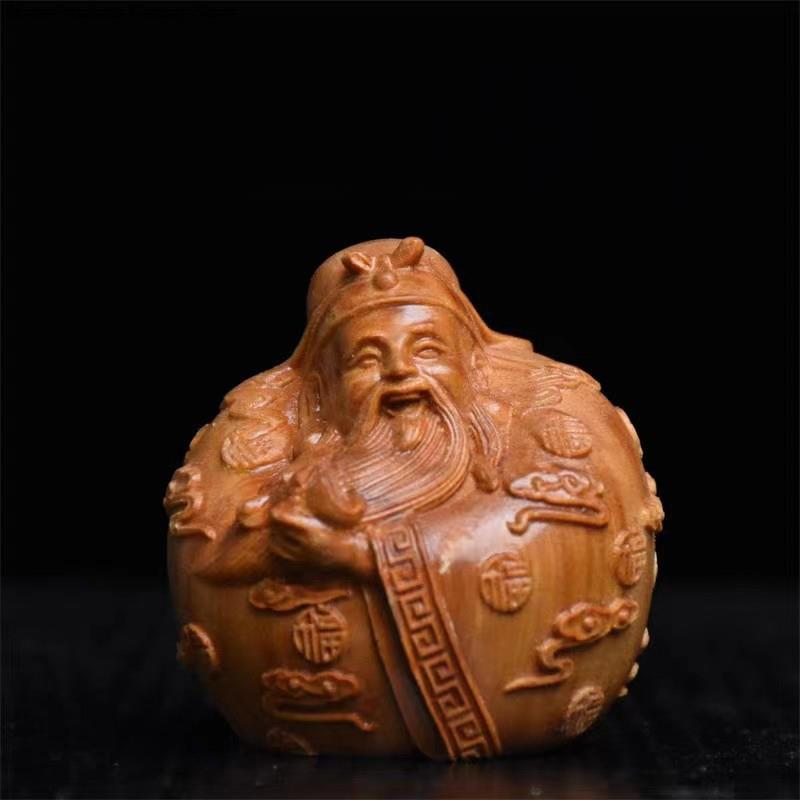 Wood Carving Crafts Auspicious Kirin Small Statue Lucky Mascot Chinese Fortune-making Evil-repelling God Beast Home Art Statue