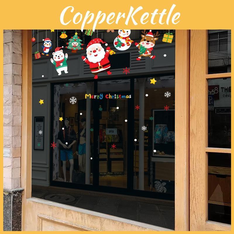 Tree Snowman Christmas Santa Claus Window Stickers Set Decoration Christmas