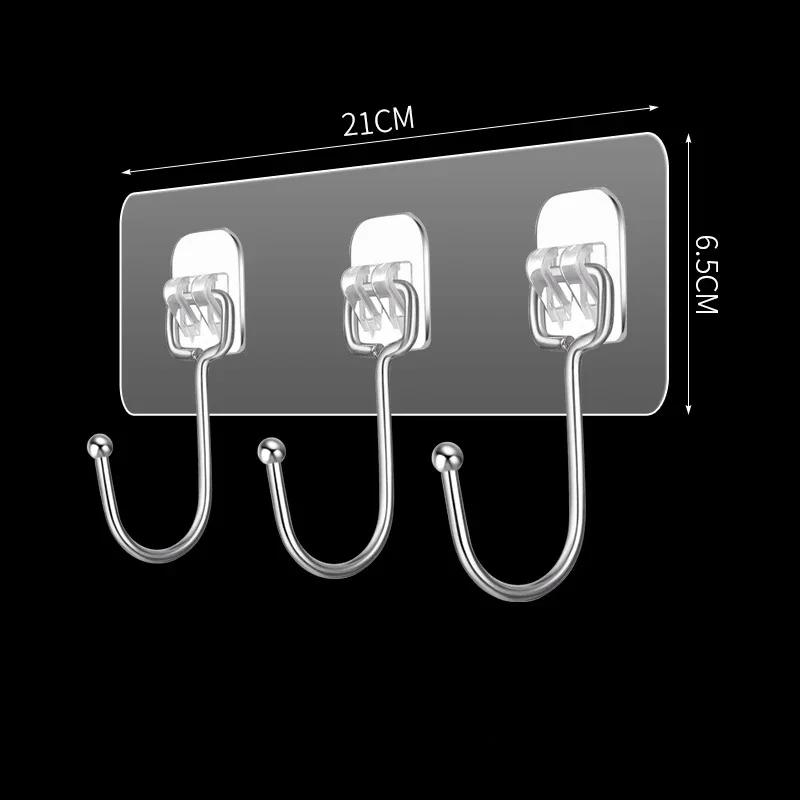 

Настенные крючки, прозрачные, прочные, клеящиеся, настенные вешалки для дверей, органайзеры для кухни и ванной, крючок для хранения, держатель для полотенец и одежды, ключницы