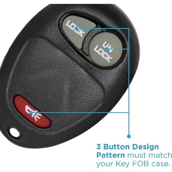 

Keyless2Go Replacement for New Shell Case and 3 Button Pad for Remote Key Fob with FCC L2C0007T - Shell ONLY
