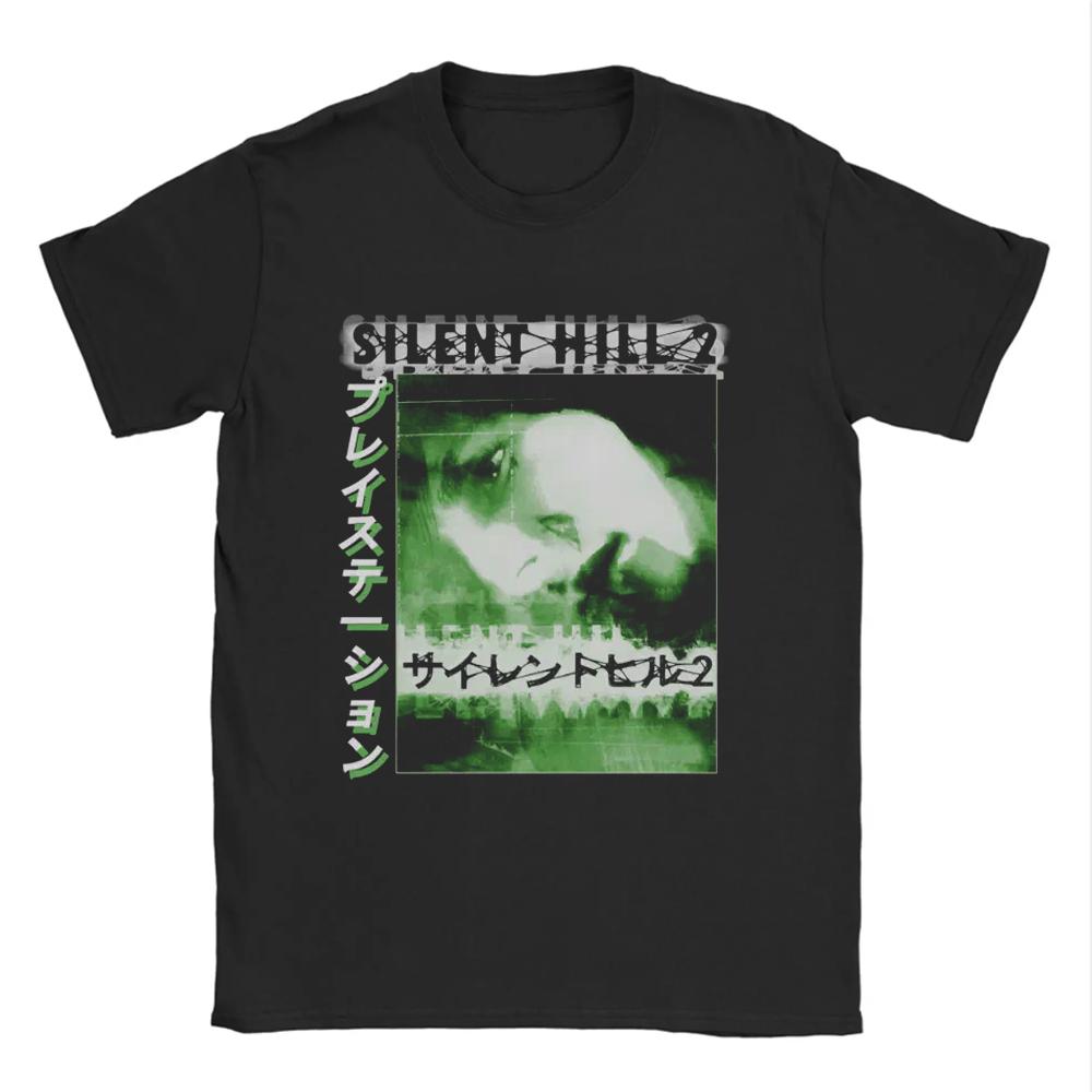 Silent Hill 2 3 TV-spel Svart Retro Spel T-shirt Tee Män Kvinnor Semester Ledig Kortärmad Tee Topp Lös T-shirt Sommar