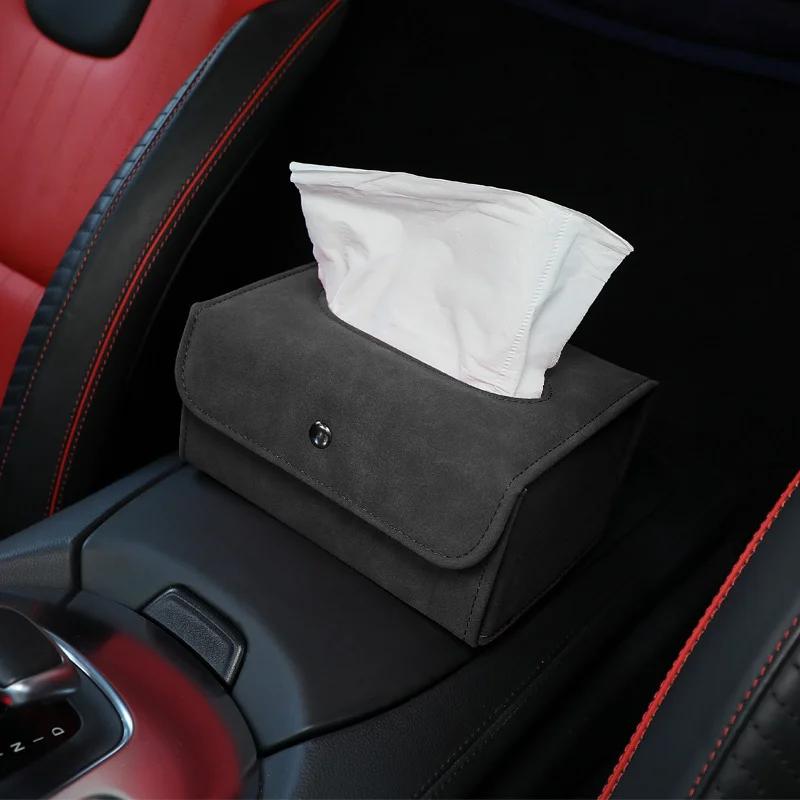 Car Tissue Box Cover Accessories Interior Decoration Tissue Boxes Holder armrest box center console tissue box Paper Block Type