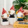 Garden decoration, garden gnome figurine, garden ornament figurine, fairy gardening figurine, weatherproof & waterproof, cute design to decorate your