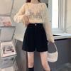 Plus Size High Waist Corduroy Wide Leg Pants Bootcut Shorts for Women - Petite Casual Autumn Winter 2024