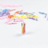 5Pcs Dollhouse Miniature Pattern Style Ball-Point Pen Model Toys For Doll Study Room Learning Scene Accessories