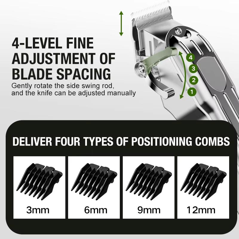 All metal men's hair clipper, electric push clipper, household electric hair clipper, hair salon, high-power pet clipper
