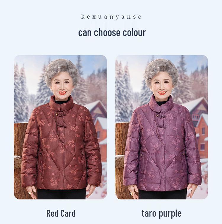 Grandma's Winter Down Jacket: Stylish, Warm, Thick Coat for Middle-Aged & Elderly Women