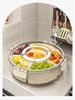 Six-Compartment Rotating Fruit Plate with Handle, Moisture-Proof Lid, Dried Fruit & Spice Box, Round Snack Container