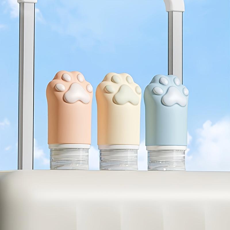 3pcs Cute Cat Paw Silicone Travel Bottles , Leak Proof, Portable for Skincare, Cosmetics, Perfect for Air Travel , Business Trips