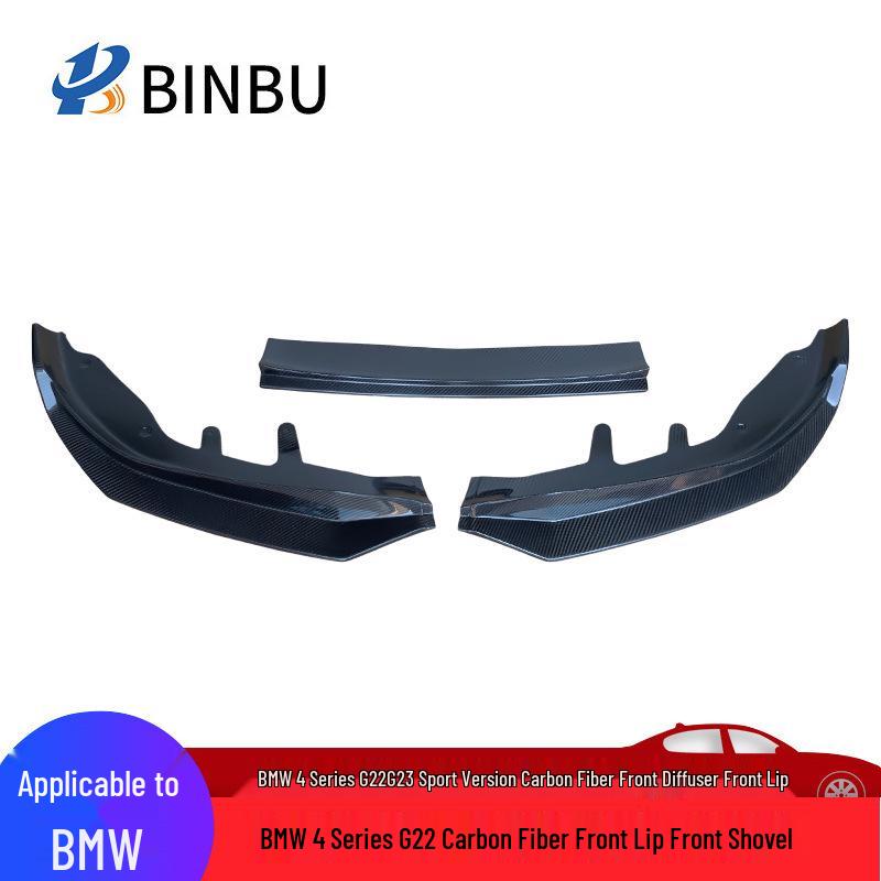 BMW 4 Series G22 Carbon Fiber Front Lip Bumper Diffuser - MP Style