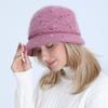 Knitted Hat Women's Autumn Winter Mixed Color Mother Rabbit Wool Pot Plush Thickened Warm Keeping Hat