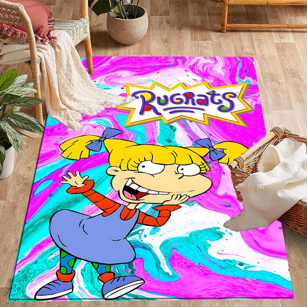 Rugrats: Playtime Chaos Themed Anti-Slip Rugs - Polyester Home Decor, Suitable for Bedrooms, Living Rooms, Doorways, Studios, and Decorations