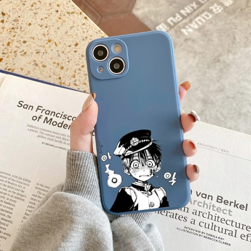 Cute H-HaNako Kun Phone Case For IPhone 11 12 13 Pro Max X XR XS Max 6 6S 7 8 Plus SE 2022 Liquid Square Color Phone Cover