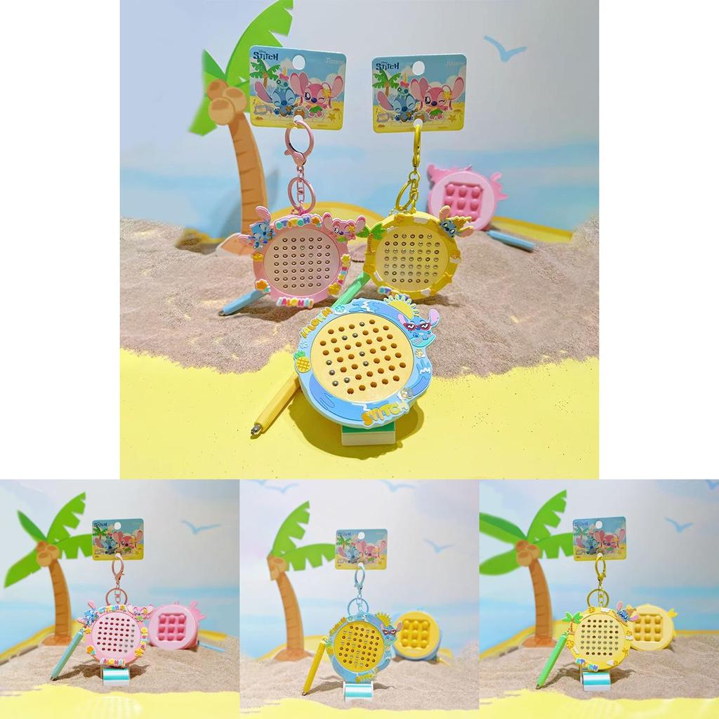 Stitch Summer Beach Steel Ball Art Board Keychain With Pvc Fun Hang Decor For Kids