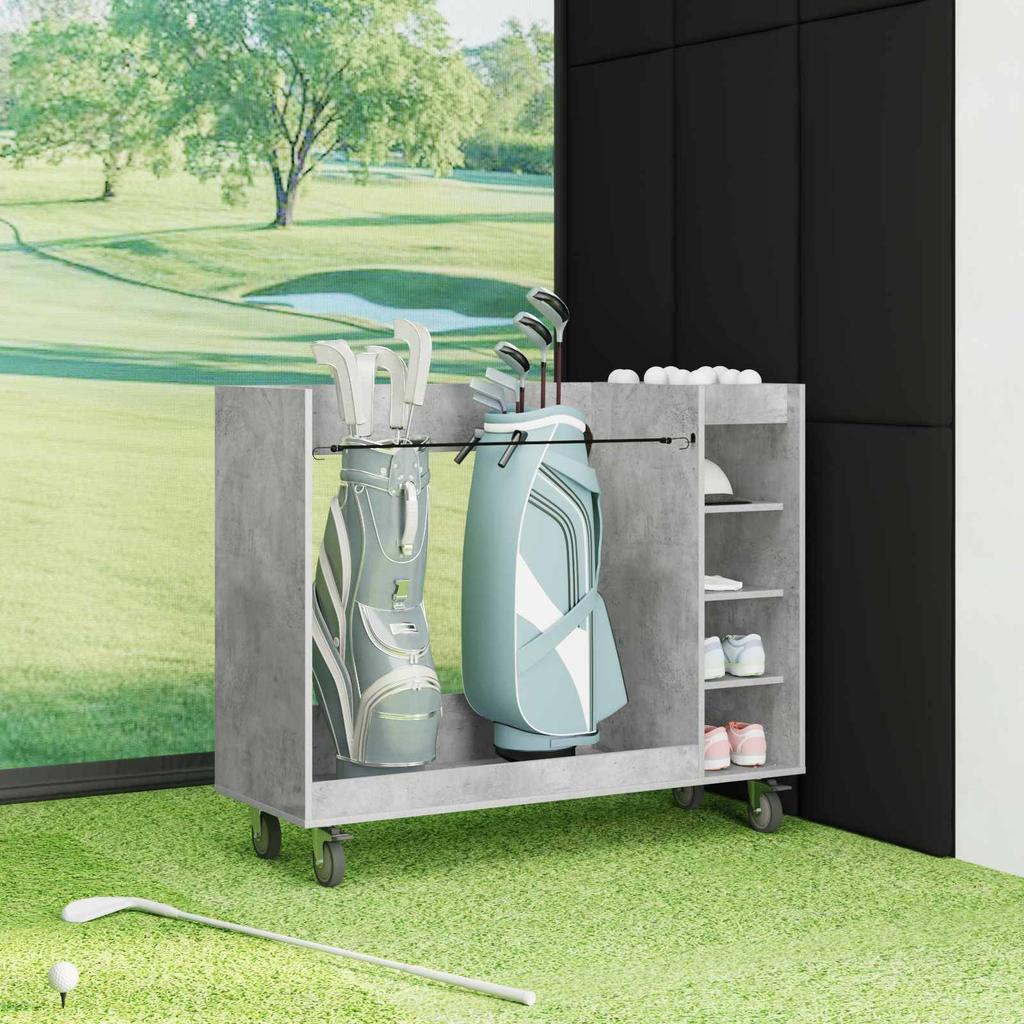 Golf Cabinet with Wheels Universal Concrete Grey 120 x 45 x 98 cm