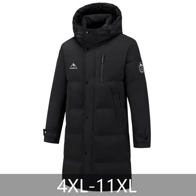 Taglie Forti 4XL-11XL Moda Parka Invernale Cappotto Lungo da Uomo con Cappuccio Casual Largo Nero Spesso Caldo Oversize Capispalla Giubbotti da Uomo