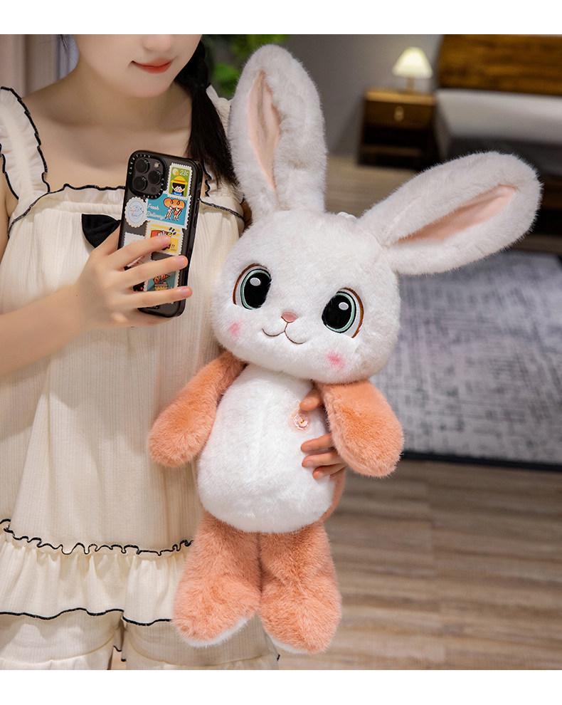 Cute Long-Eared Rabbit Plush Toy - Cartoon Big-Eyed Doll for Kids' Companionship and Gifts
