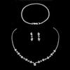 Rhinestones Necklaces Earrings Bracelet Ring Set Hypo-allergenic Dazzling Accessories Kit for Banquet Gown Birthday Dresses Skirts