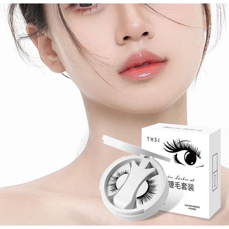 Miumi - Set: Natürliche Kreuz-Magnet-Falsche Wimpern + Applikator