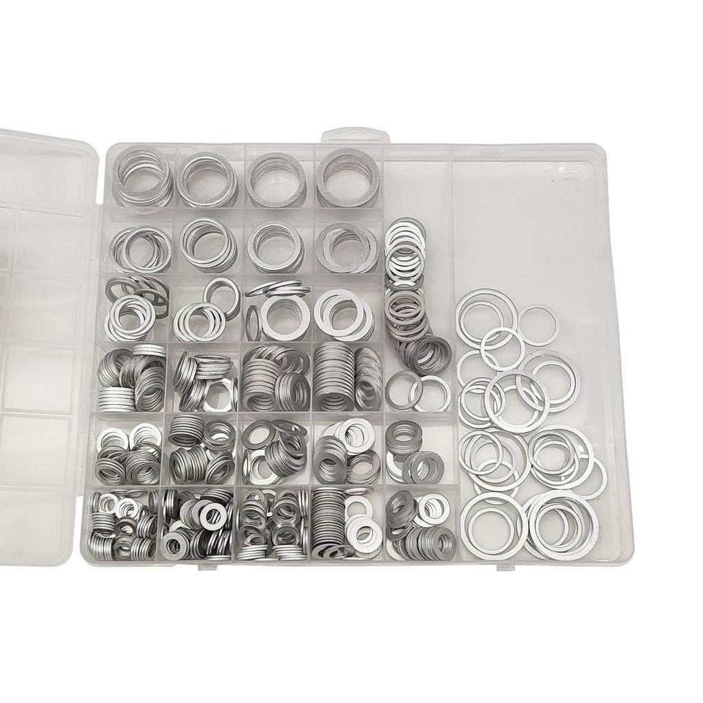 600-Piece Car Drain Plug Gasket Kit: 18 Sizes Aluminum Washers (6-24mm)