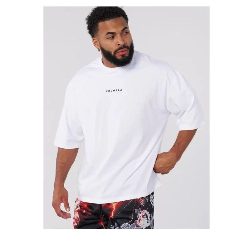 T-shirt Oversize in Cotone Estate Americana Nuova Larga Cotone Girocollo Stampata Manica Corta Sportiva e per il Tempo Libero T-shirt