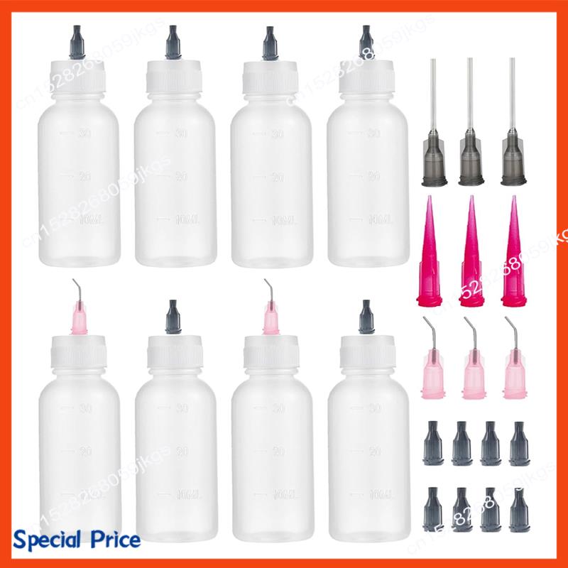 ABIY 8 Pcs Precision Tip Applicator Bottle, Needle Tip Squeeze Bottle, Glue Applicator Bottles, For Paint Quilling Craft