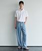 Linen-Like Extra Wide Denim Pants [Light Indigo]