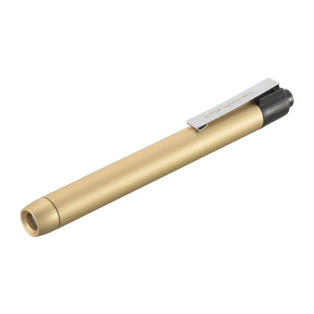 OHM Electric LED Handheld LED 20 Warm Lightweight Aluminum Flashlight, Light, Penlight, Lumens, White, Gold, Body, LH-PY1L-G2 08-1002