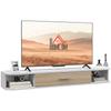 Suporte de TV de Parede para TVs de 50", 120x26x16cm, Branco e Carvalho