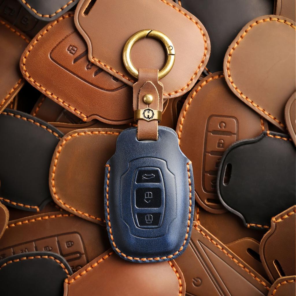 The Retro Key Cover Is Suitable For The Old Byd Pure Hand-Stitched Leather Key Protection Case Chain.